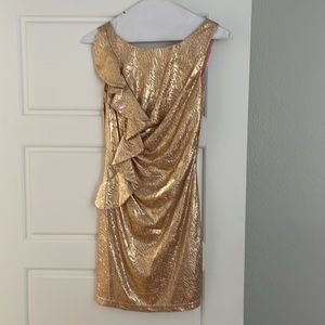 Hailey Logan by Adrianna Papel XS Gold cocktail mini dress